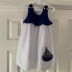 Smocked sailboat dress